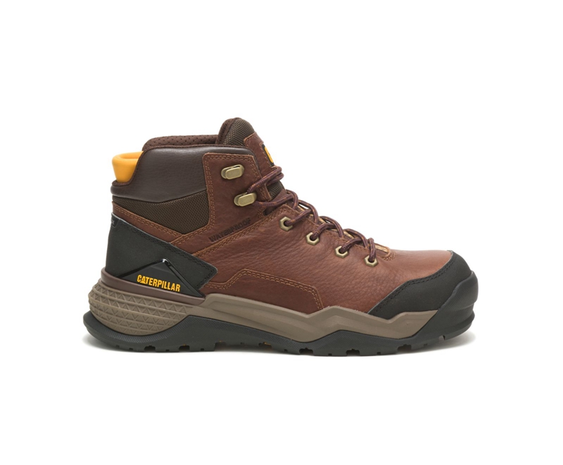 Botas Casuales Caterpillar Provoke Mid Impermeables Alloy Puntera Hombre Marrom | KJLGQ-7645