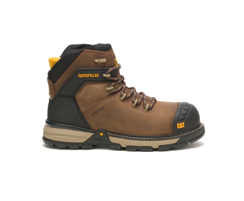 Botas De Trabajo Caterpillar Excavator Superlite Impermeables Thinsulate™ Carbon Composite Puntera Hombre Marrom Oscuro | PUMRB-4731