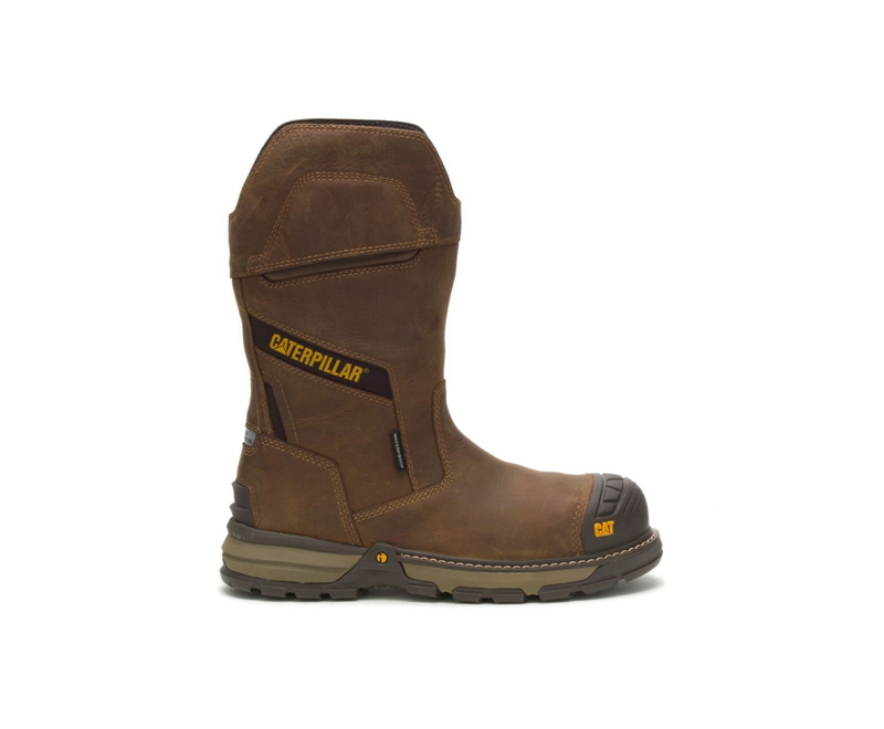 Botas De Trabajo Caterpillar Excavator Superlite Pull-On Impermeables Carbon Composite Puntera Hombre Marrom | ZJEIV-2064