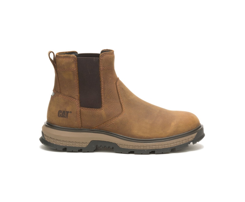 Botas De Trabajo Caterpillar Exposition Chelsea Hombre Marrom | DSRXT-9506