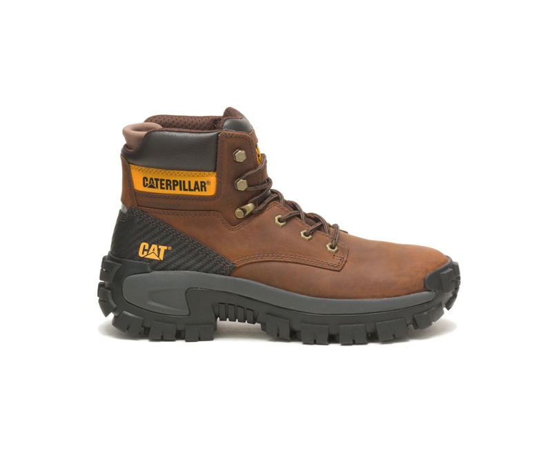 Botas De Trabajo Caterpillar Invader Hi Steel Puntera Hombre Marrom Oscuro | JYIGA-7681