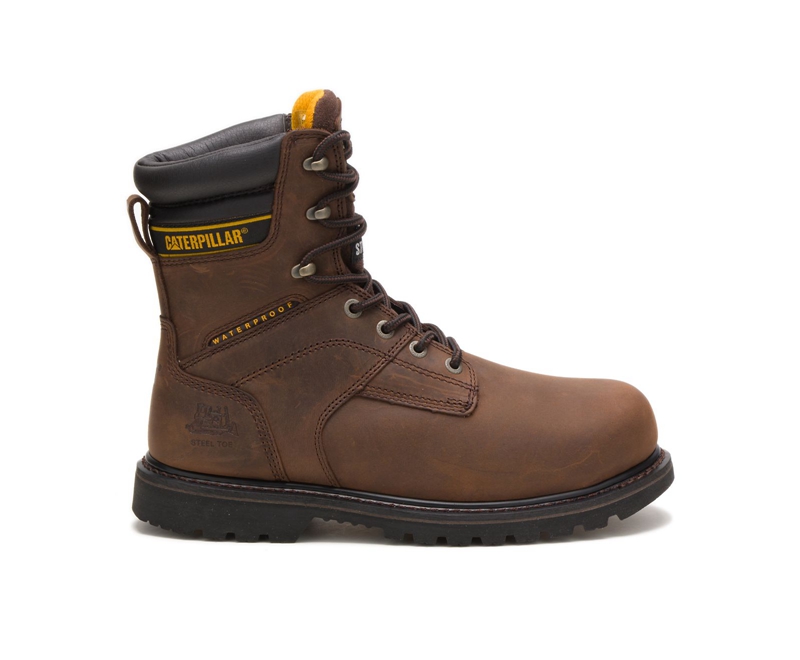 Botas De Trabajo Caterpillar Salvo 8" Impermeables Steel Puntera Thinsulate™ Hombre Marrom Oscuro | NBEUS-8240