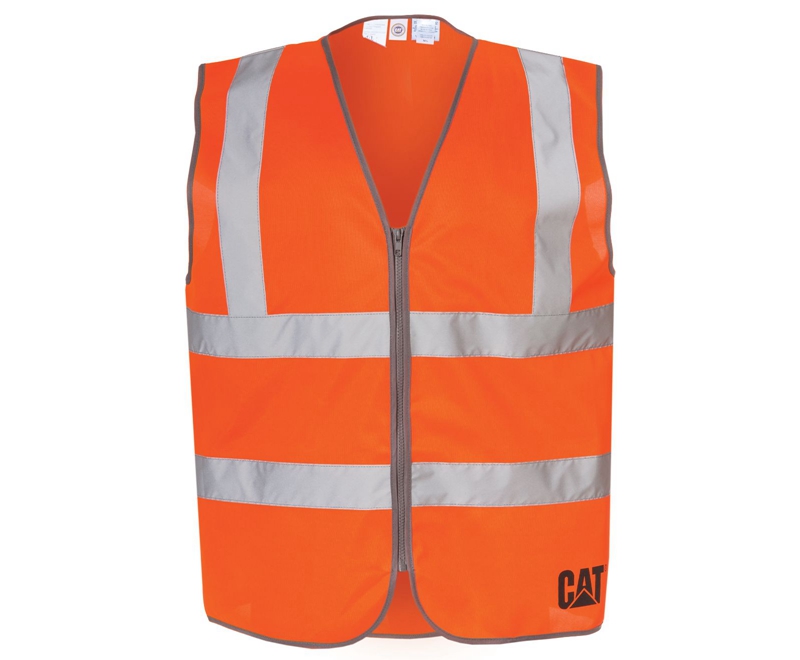 Chalecos Caterpillar Hi-Vis Zip Hombre Naranjas | XHDMB-4918