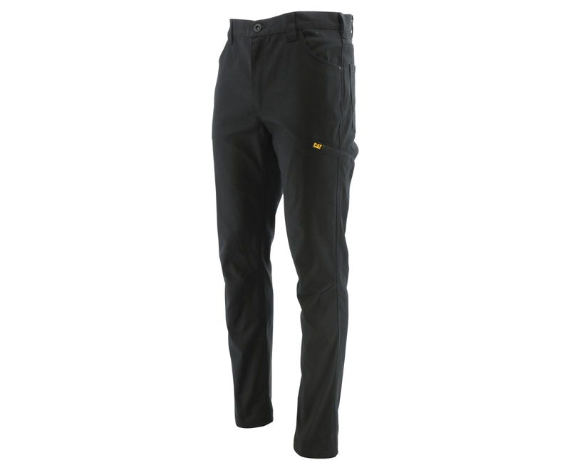 Pantalones Caterpillar Stretch Lona Utility Hombre Negros | RZAKN-5039