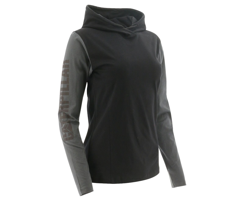 Sudaderas Caterpillar UPF Encapuchado Banner Long Sleeve Mujer Negros | DWSBM-8021