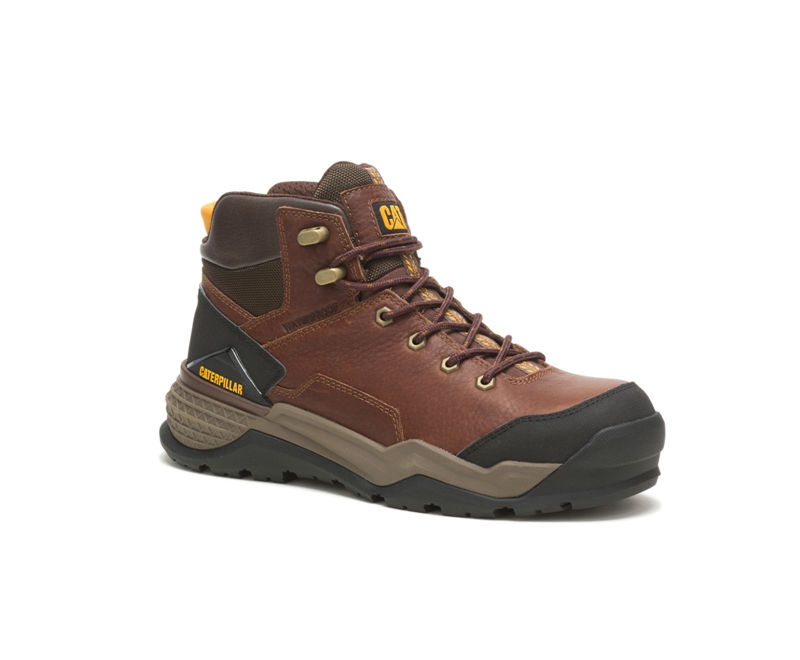 Botas Casuales Caterpillar Provoke Mid Impermeables Alloy Puntera Hombre Marrom | KJLGQ-7645