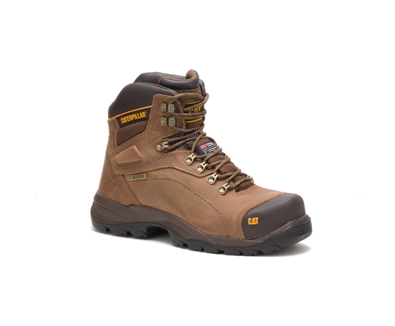 Botas De Trabajo Caterpillar Diagnostic Hi Impermeables Thinsulate™ Steel Puntera Hombre Marrom Oscuro | ADJKP-6582