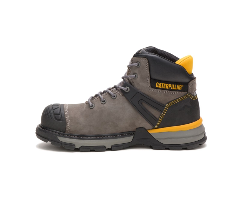 Botas De Trabajo Caterpillar Excavator Superlite Impermeables Carbon Composite Puntera Hombre Grises Negros | TEMXV-5480