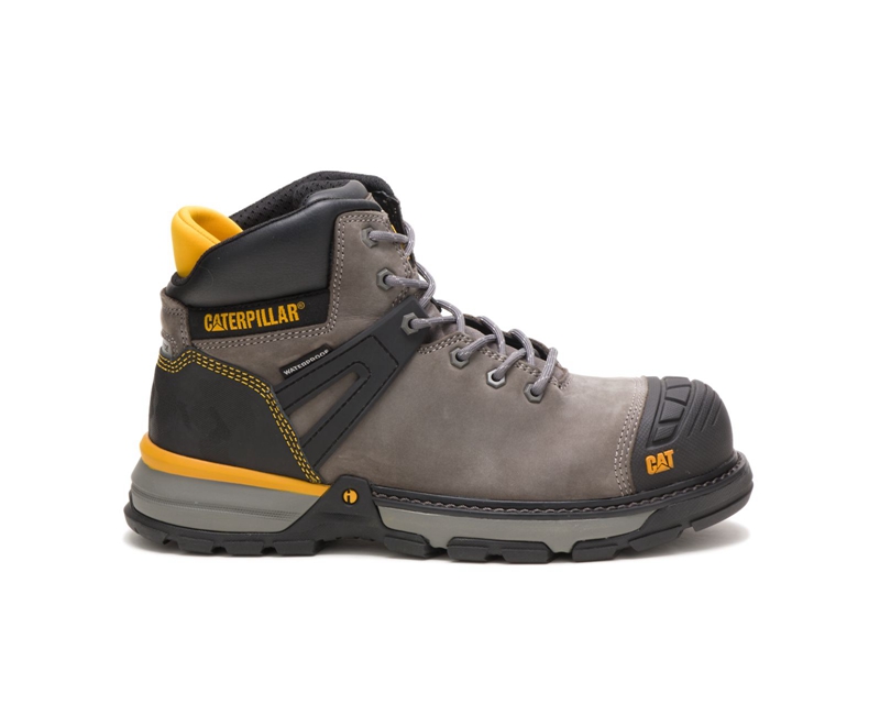 Botas De Trabajo Caterpillar Excavator Superlite Impermeables Carbon Composite Puntera Hombre Grises Negros | TEMXV-5480