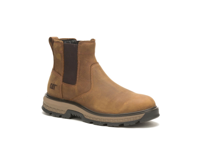 Botas De Trabajo Caterpillar Exposition Chelsea Hombre Marrom | DSRXT-9506