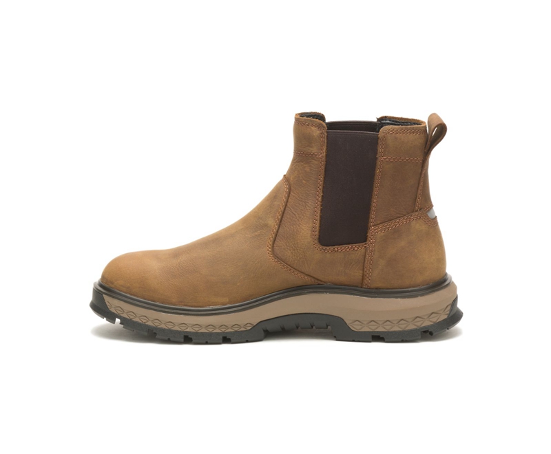 Botas De Trabajo Caterpillar Exposition Chelsea Hombre Marrom | DSRXT-9506