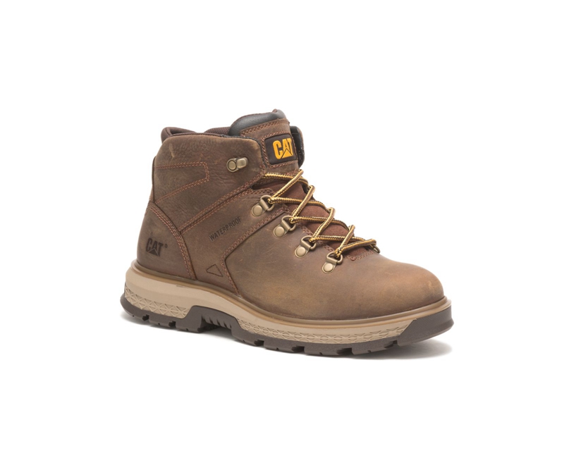 Botas De Trabajo Caterpillar Exposition Hiker Impermeables Hombre Marrom | IJNKX-8562