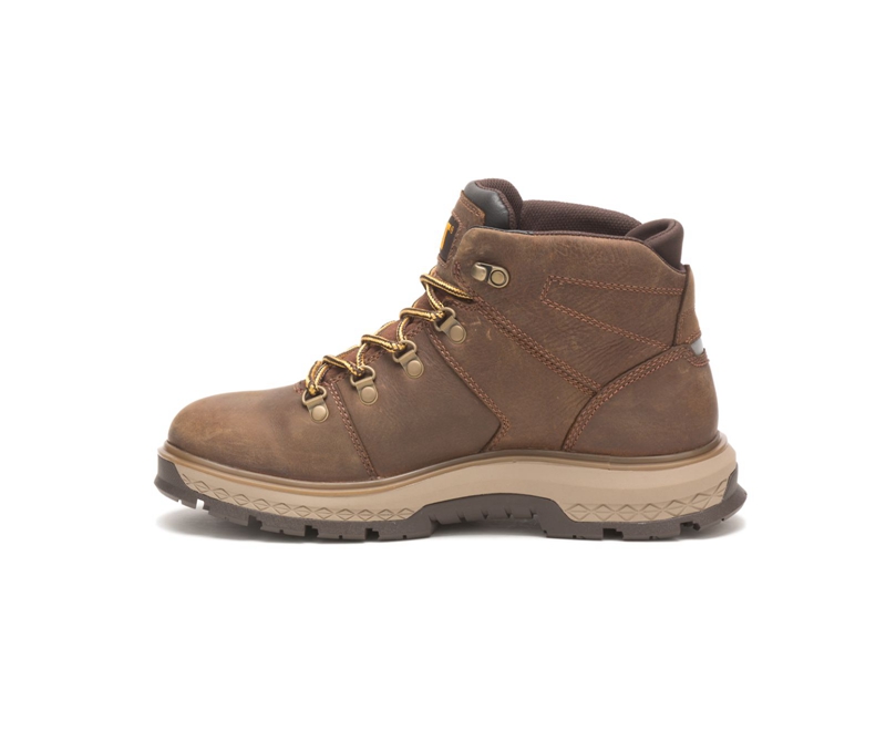 Botas De Trabajo Caterpillar Exposition Hiker Impermeables Hombre Marrom | IJNKX-8562