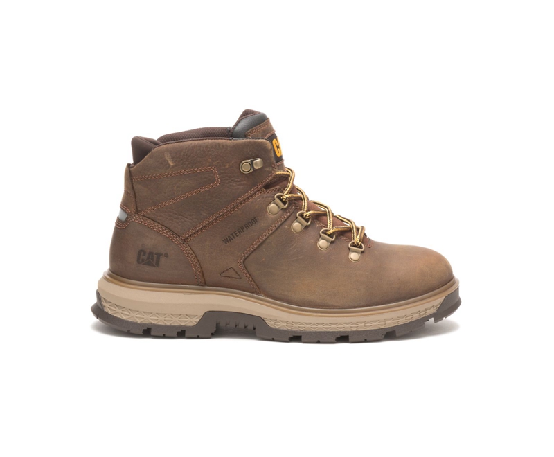 Botas De Trabajo Caterpillar Exposition Hiker Impermeables Hombre Marrom | IJNKX-8562