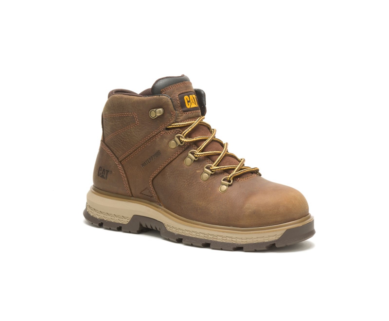 Botas De Trabajo Caterpillar Exposition Hiker Impermeables Alloy Puntera Hombre Marrom | PVOQT-3614