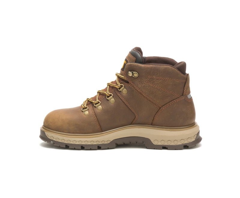 Botas De Trabajo Caterpillar Exposition Hiker Impermeables Alloy Puntera Hombre Marrom | PVOQT-3614