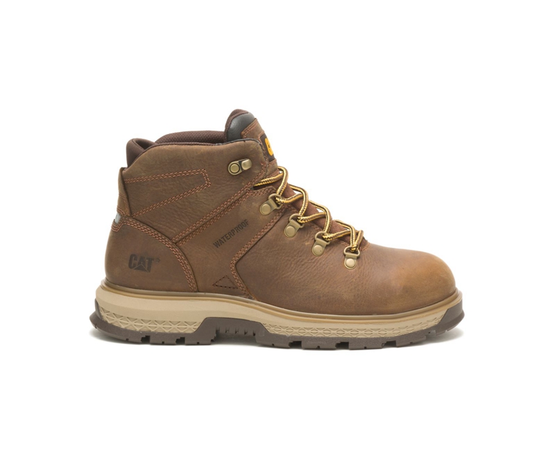 Botas De Trabajo Caterpillar Exposition Hiker Impermeables Alloy Puntera Hombre Marrom | PVOQT-3614