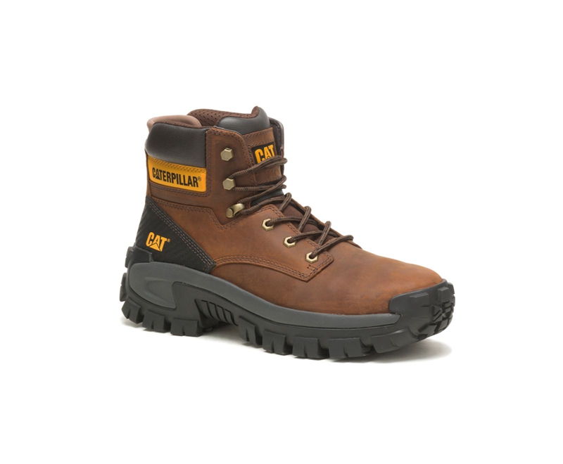 Botas De Trabajo Caterpillar Invader Hi Steel Puntera Hombre Marrom Oscuro | JYIGA-7681