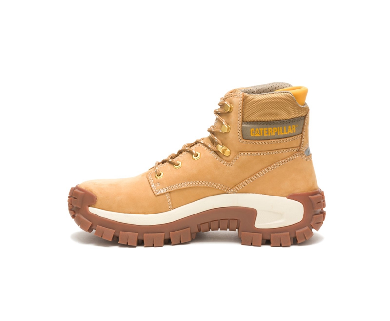 Botas De Trabajo Caterpillar Invader Hi Steel Puntera Hombre Naranjas | YBFWM-3615