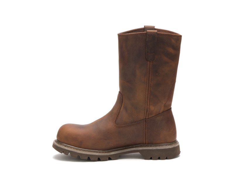 Botas De Trabajo Caterpillar Revolver Steel Puntera Mujer Marrom Oscuro | SPOMB-3189