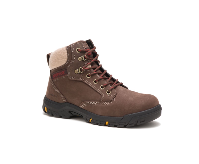 Botas De Trabajo Caterpillar Tess Steel Puntera Mujer Chocolate | FARTX-0574