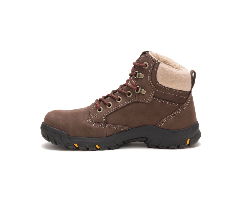 Botas De Trabajo Caterpillar Tess Steel Puntera Mujer Chocolate | FARTX-0574