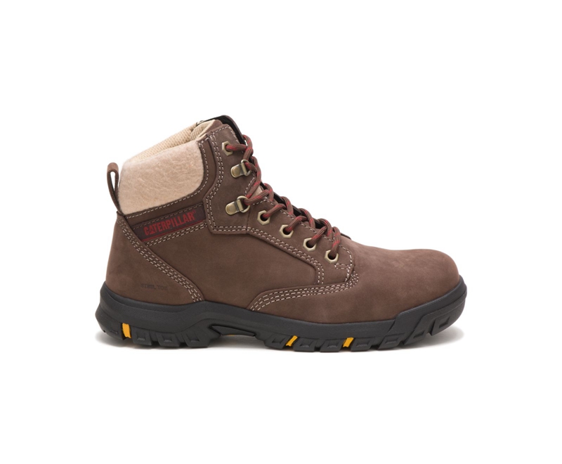 Botas De Trabajo Caterpillar Tess Steel Puntera Mujer Chocolate | FARTX-0574