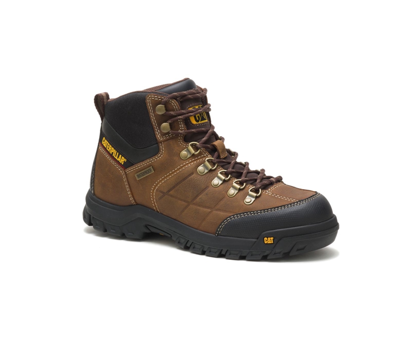 Botas De Trabajo Caterpillar Threshold Impermeables Hombre Marrom | XOAHP-4875