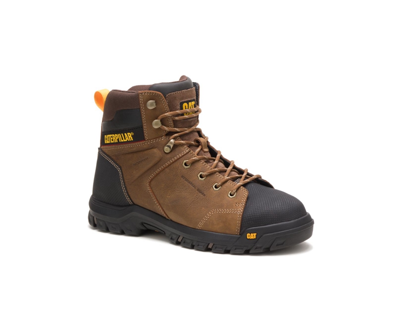 Botas De Trabajo Caterpillar Wellspring Impermeables Metatarsal Guard Steel Puntera Hombre Marrom | OULKM-9761