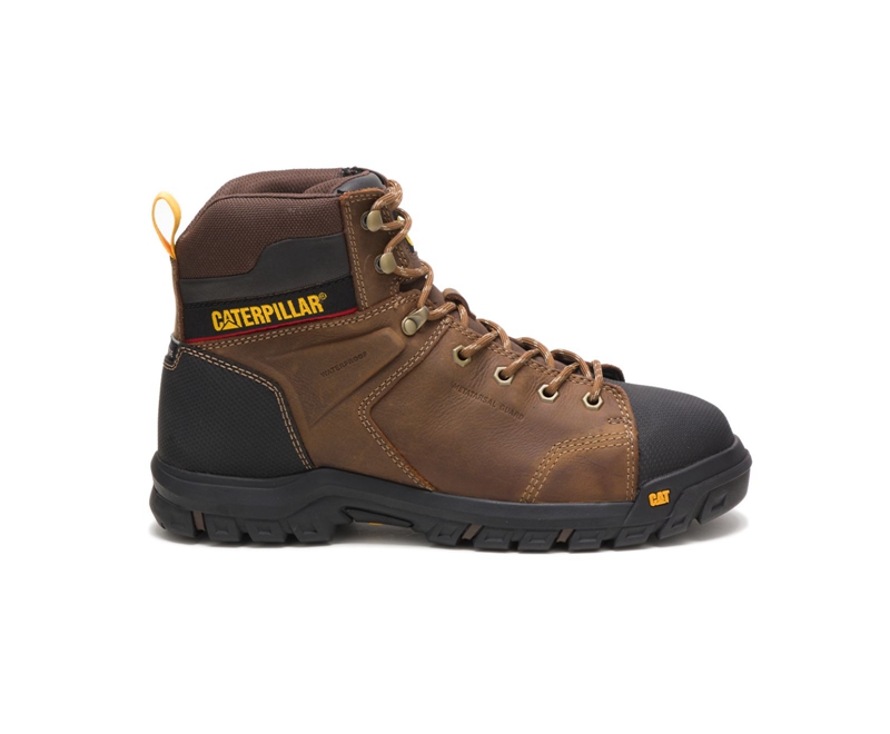 Botas De Trabajo Caterpillar Wellspring Impermeables Metatarsal Guard Steel Puntera Hombre Marrom | OULKM-9761