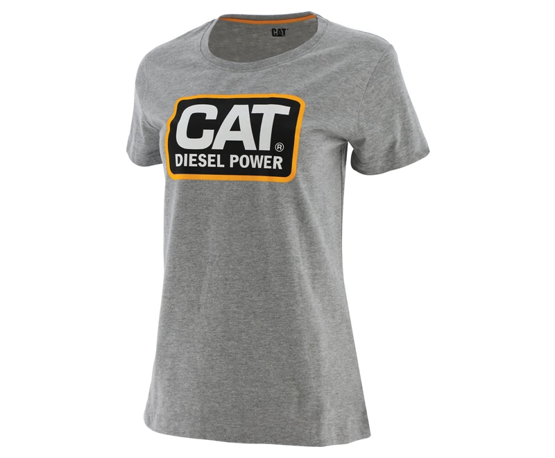 Camiseta Caterpillar Diesel Power Mujer Grises | LTRMA-2451