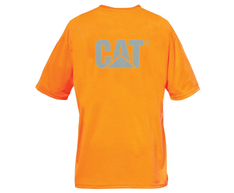 Camiseta Caterpillar Hi-Vis Trademark Pocket Hombre Naranjas | AVYQO-2789