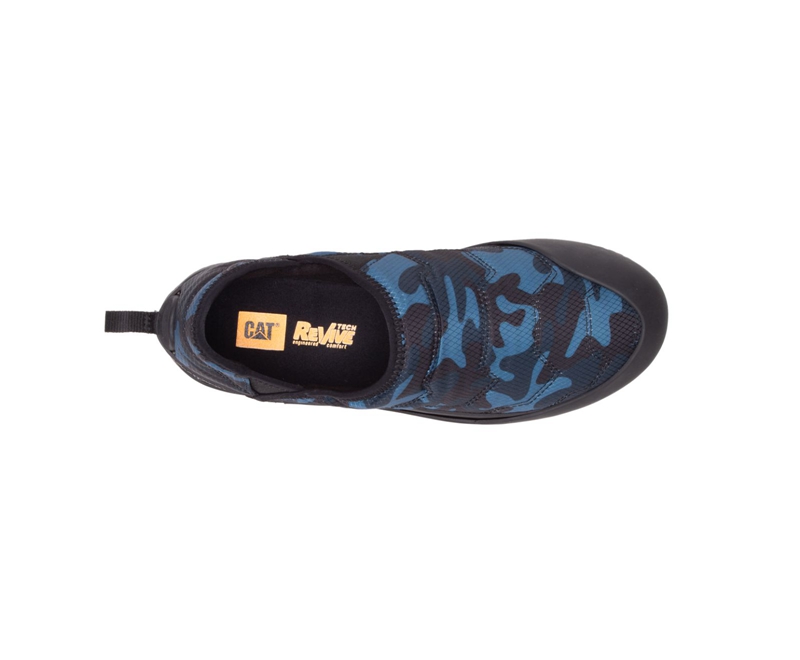 Mocassins Caterpillar Crossover Hombre Azules Negros | IAQHU-9125